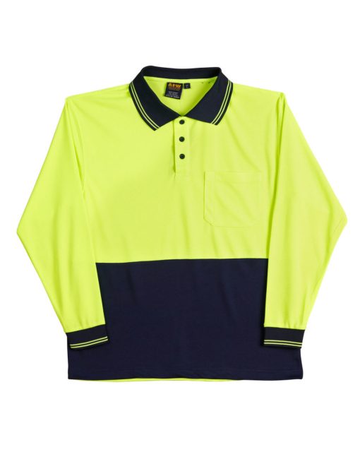 Hi Vis Long Sleeve True Dry Safety Polo - Image 2