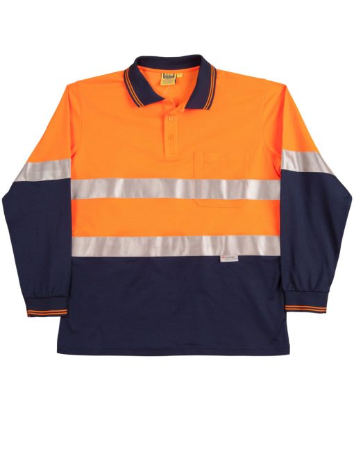 Hi Vis Long Sleeve Polo with 3M Tapes - Image 2