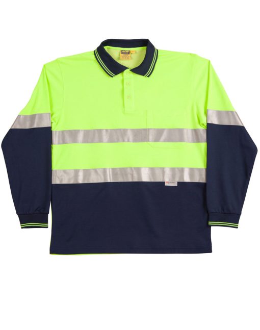 Hi Vis Long Sleeve Polo with 3M Tapes