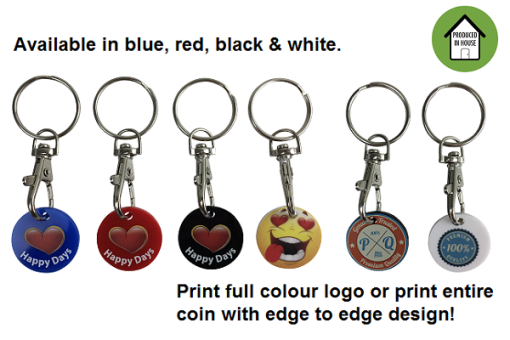 Shopping Trolley Coin Custom Branded full colour print